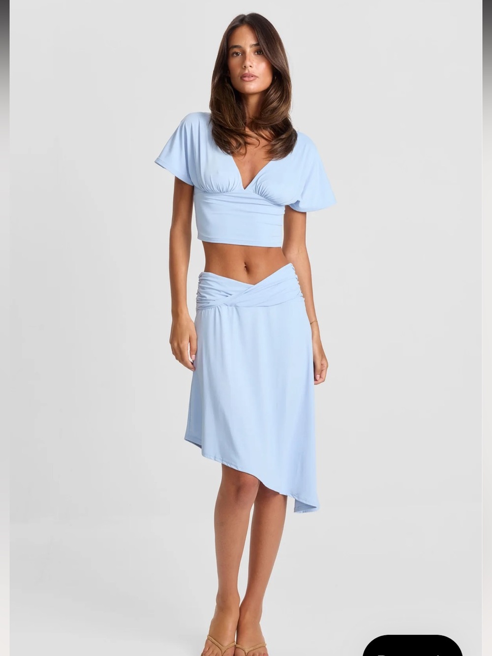 Sasha Therese Winnie Midi Skirt and Top Matching Set Blue